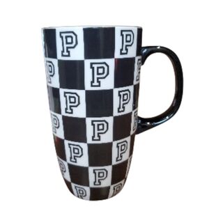PINK Victoria's Secret Black White Check Patterned Mug